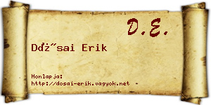 Dósai Erik névjegykártya
