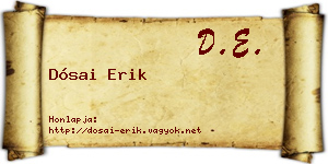 Dósai Erik névjegykártya